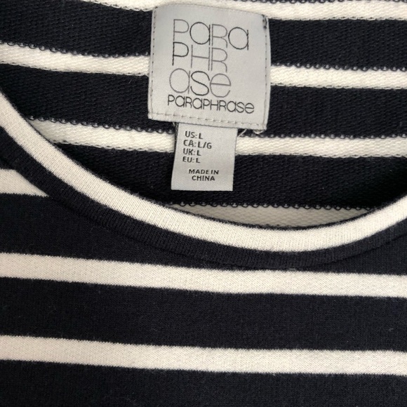 Paraphrase navy and white striped long sleeve dress - Picture 5 of 8